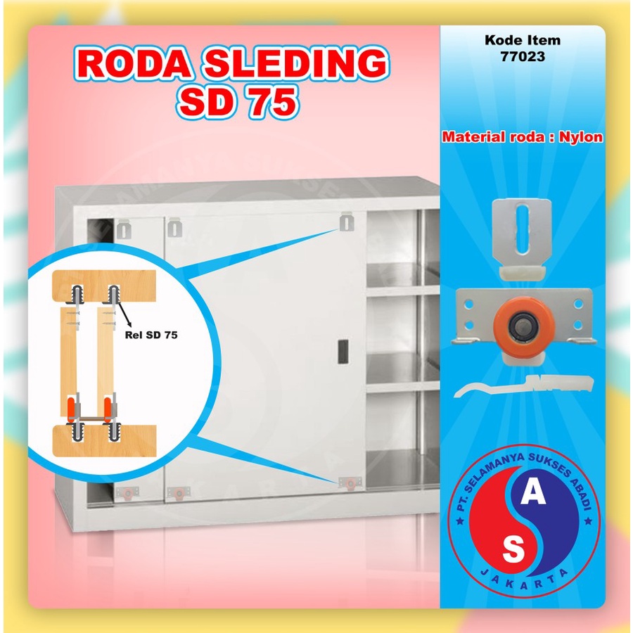 Roda Rel / Rail Sliding Pintu Cabinet WINSTON Lemari Laci