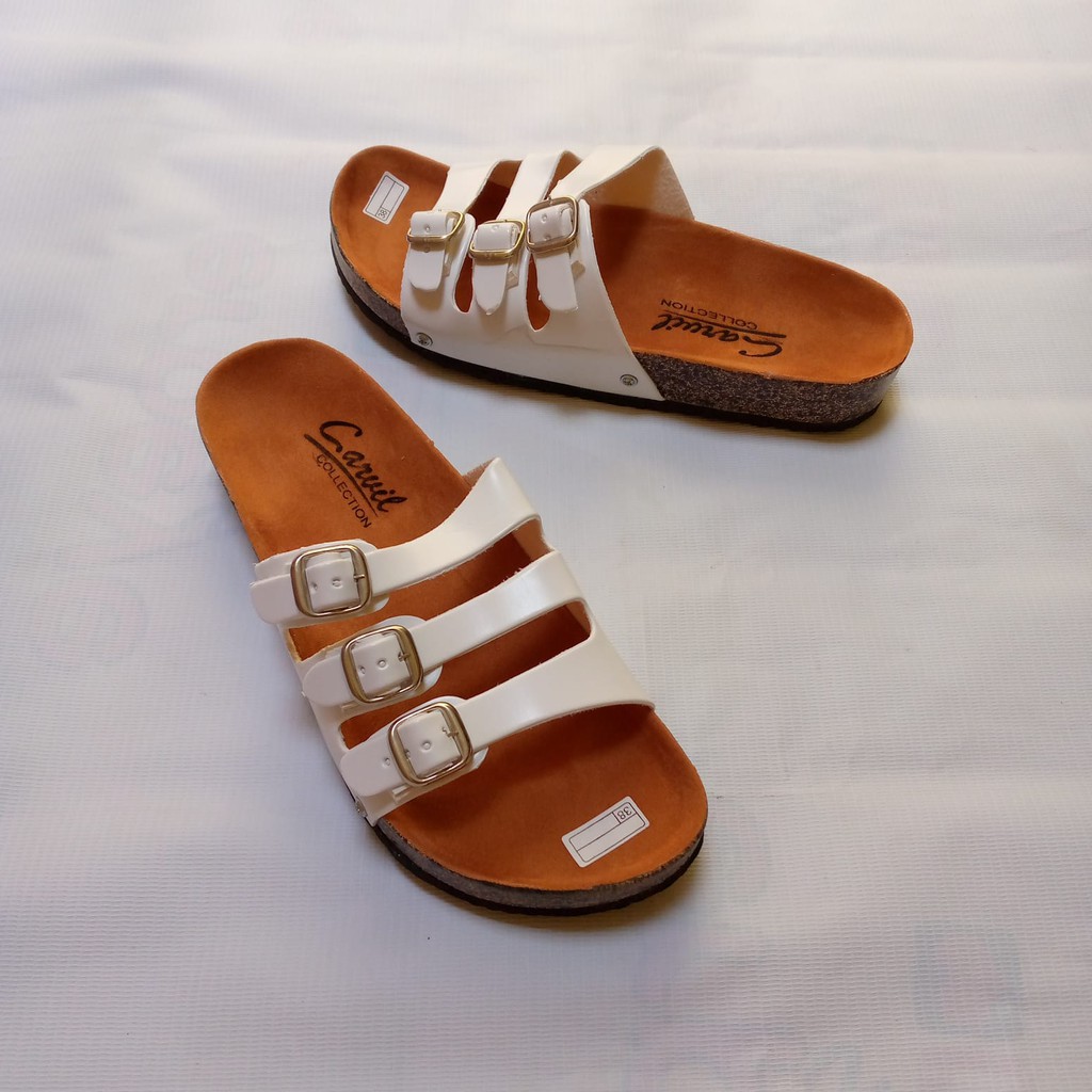 Sandal Wanita Kekinian Slop Slip Terbaru Teplek Sendal Cewek Birken Murah Tali Korea Andin Dewasa-4