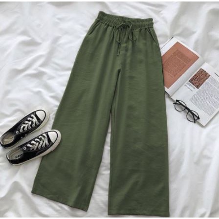 SF - Yuna Pants / Celana Panjang Wanita / Kulot Wanita-ARMY