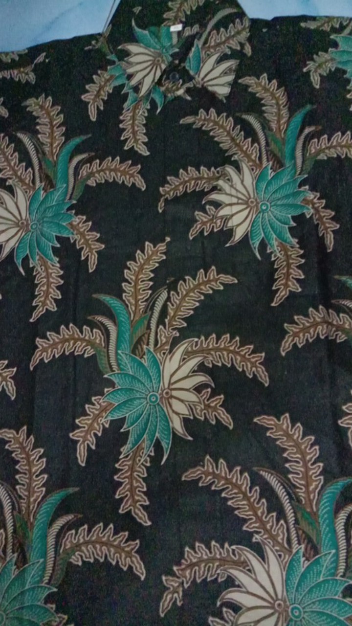 Kemeja Batik Pria Lengan Panjang Size M L Xl Xxl  Bswart Batik Hrb026 Kenongo Hem Panjang Padi