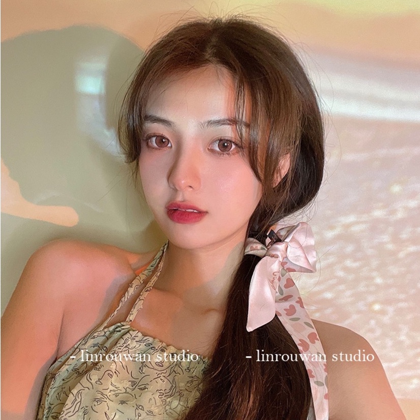 KOREAN TWILLY MOTIF BUNGA SILK SATIN SCARF BAG SHAWL RIBBON STYLE BASIC FLOWER SOFT PASTEL HAIR NECK/ PITA SYAL TAS KOREA RAMBUT LEHER TANGAN WANITA MODEL DESAIN VINTAGE RETRO SATIN MATERIAL MINI FASHION BANDANA KATUN SUTRA DASI POLOS SELENDANG