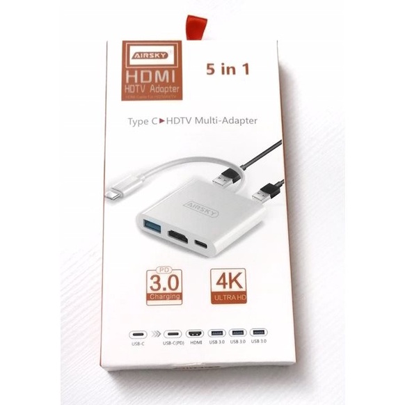 Android tipe C usb lightning type c 5.1 ( 5 in 1) to hdmi