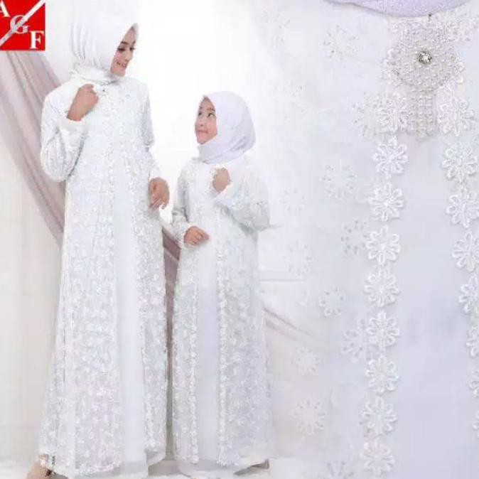 gamis wanita brukat/gamis putih