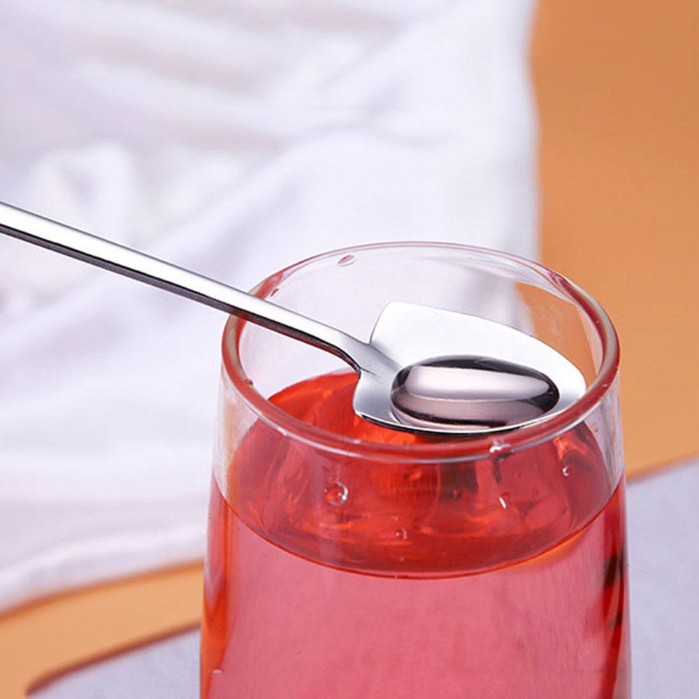 [Elegan] Sendok Kreatif Minum Gagang Panjang Sendok Garpu Dapur Bentuk Sekop Minum Sendok Garpu Kopi