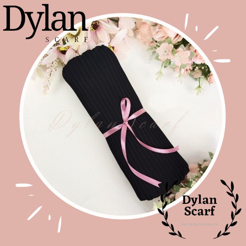 Jilbab Pashmina Plisket Ceruty Babydoll Premium Import-Hitam