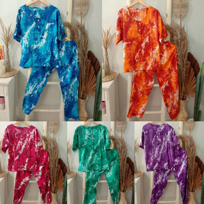 oneset, piyama, baju stelan rayon tidy, homedress