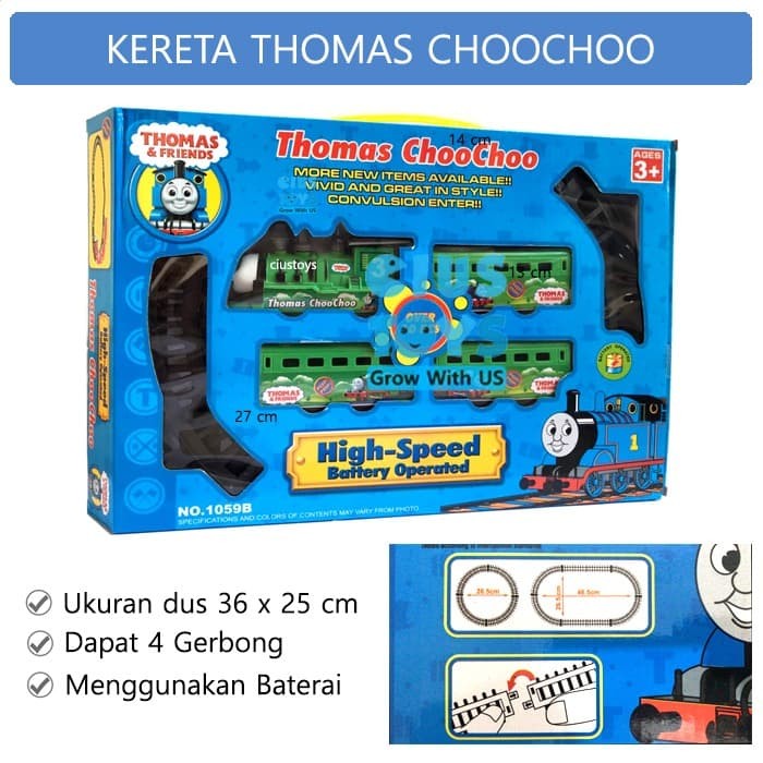 Kereta Api Track Set Thomas Choochoo | Mainan Kereta Baterai