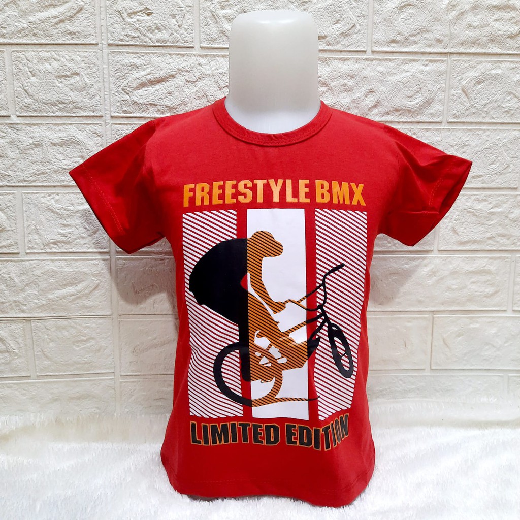 BAJU ANAK LAKI-LAKI/ATASAN ANAK LAKI-LAKI/KAOS ANAK LAKI-LAKI/ KAOS DISTRO BMX USIA 1-12 TAHUN