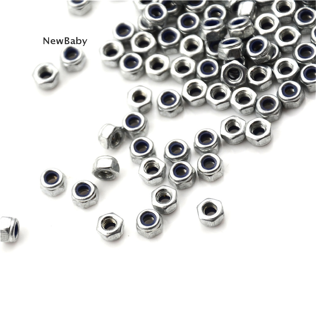 100pcs M3X0.5Mm Baut Nylocking Bahan Stainless Steel