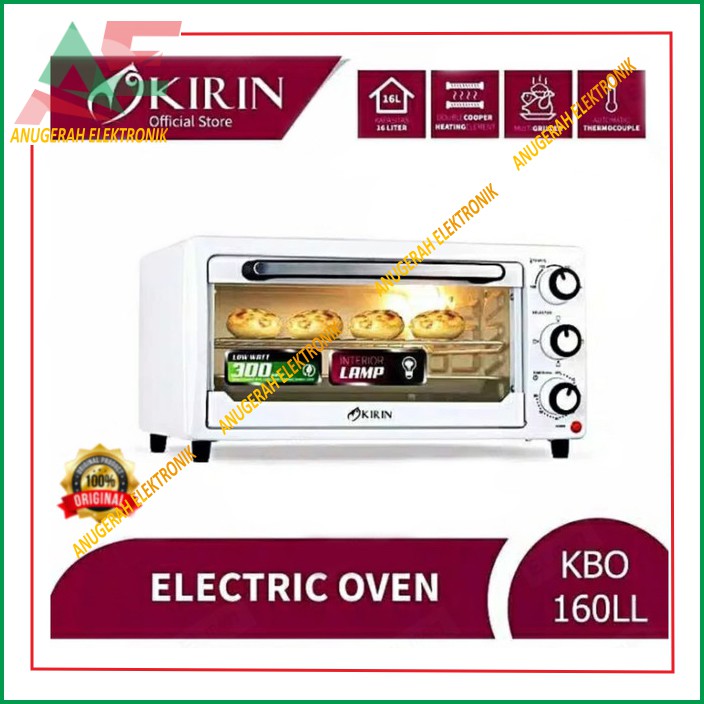Oven Listrik Low Watt KIRIN 16L KBO 160LL - 160 LL - KBO160LL lampu