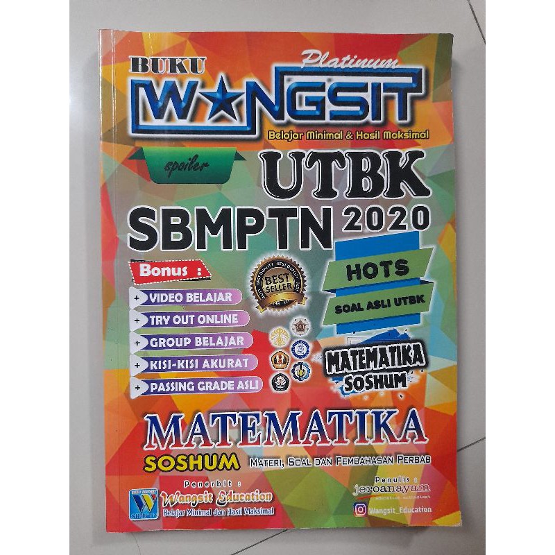 Buku wangsit utbk matematika soshum platinum 2020 (BEKAS)