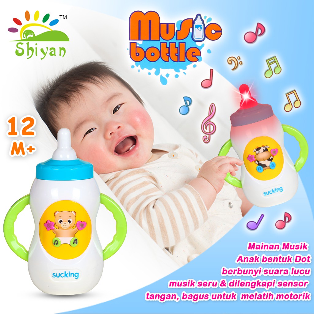 [Shiyan] mainan musik bentuk botol susu / dot dapat diganti / mainan bayi &amp; anak / milk bottle toys