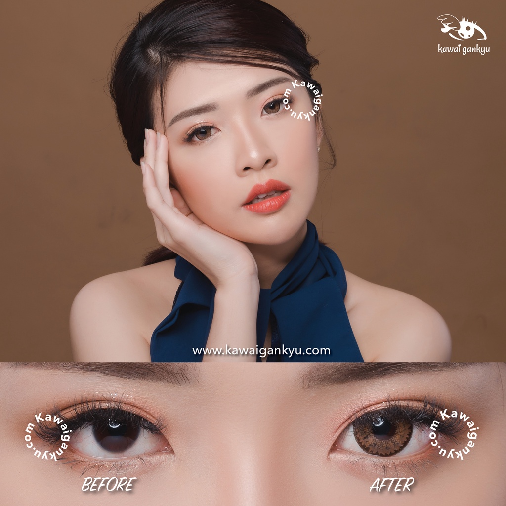 KawaiGankyu Softlens - Princess I-Pear Brown (1botol)