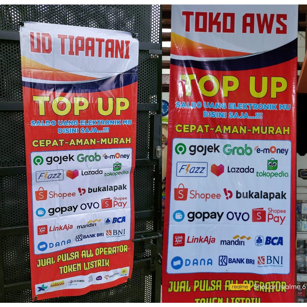 SPANDUK BANNER TOP UP BERBAGAI UKURAN