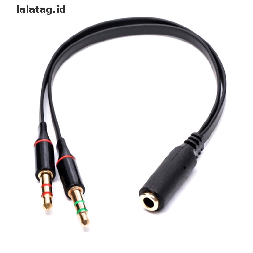 (Flyag) Adapter splitter audio Stereo 3.5mm male Ke 2 female Untuk headset / mic