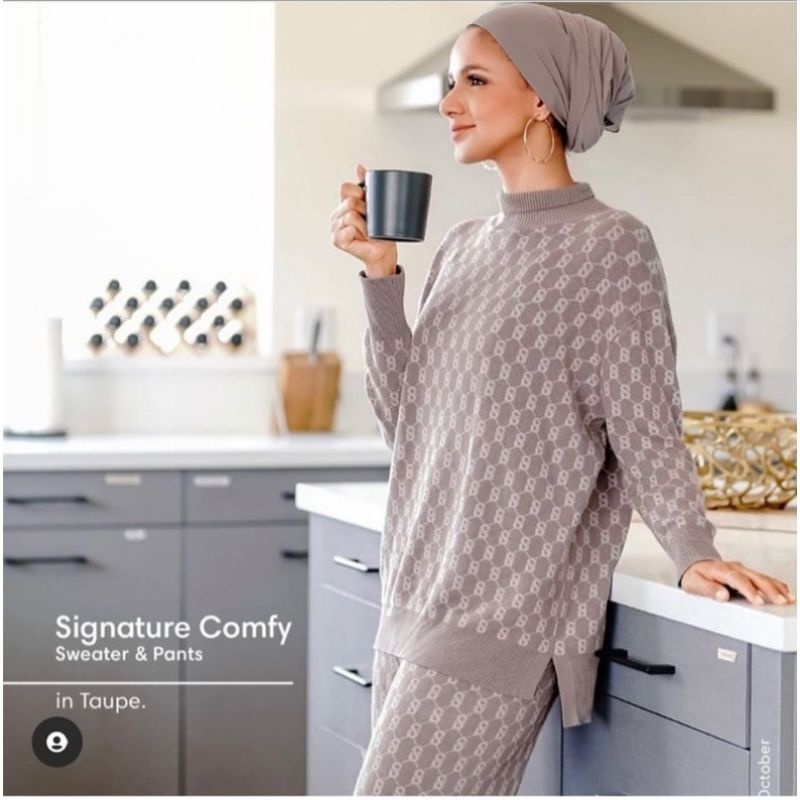 Bundling Signature Comfy Sweater Benang Jarum Buttonscarves Taupe M, Pink S(Baca Deskripsi)