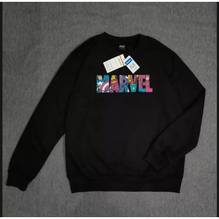 Sweater Crewneck Superhero Marvel - Sweater Crewneck Anime Marvel Fleece Premium