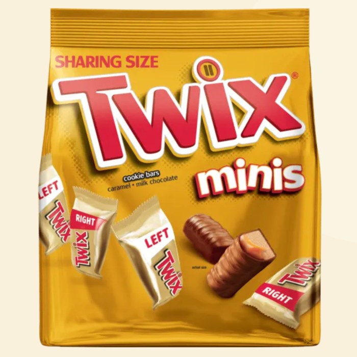 

TWIX MINIS SHARING SIZE CARAMEL CHOCOLATE COOKIE BAR CANDY 275 GR USA