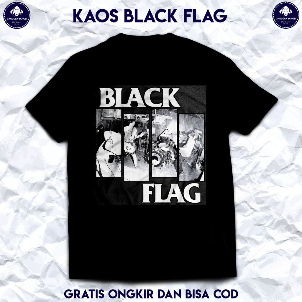 Black Flag Kaos Musik Band Punk Rock. Black Flag Kaos Band Hard Rock Original.