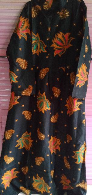 Batik Couple Gamis Kemeja Motif Kubis Hitam Baju Seragam Alkhalis