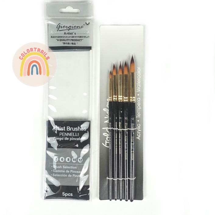 

[Terlaris Today] Giorgione Brush G-5050R Round 5pcs Set Kuas Lukis