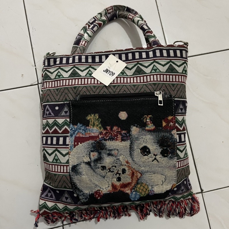 [DEFECT SALE] Tas Wanita Top Handle Bag Tenteng Selempang Sling Tote Mini Kecil Small Mukenah Kucing