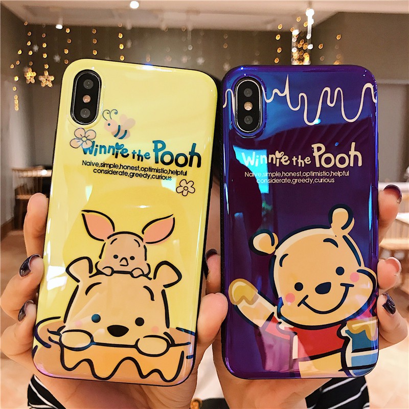 Soft Case TPU Motif Kartun Disney Winnie The Pooh Lucu Warna Biru