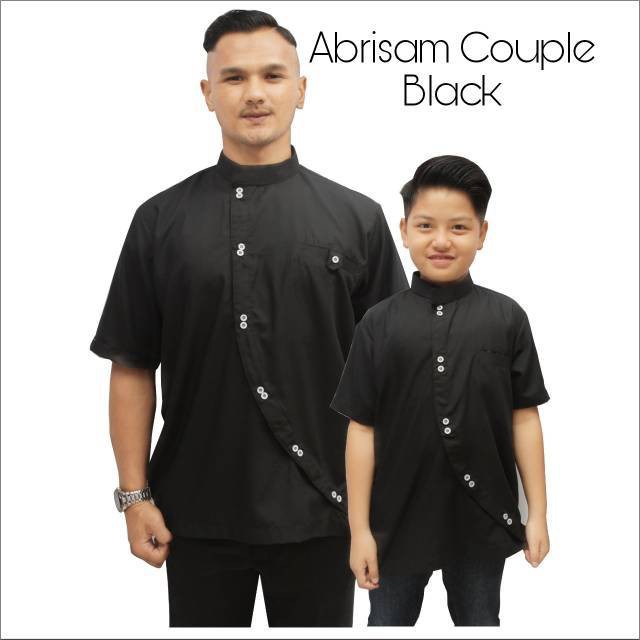 Kemko Toyobo Abrisam Dewasa - Anak Warna Hitam/ koko toyobo/ Koko Katun/ Koko Kemeja// Koko Couple