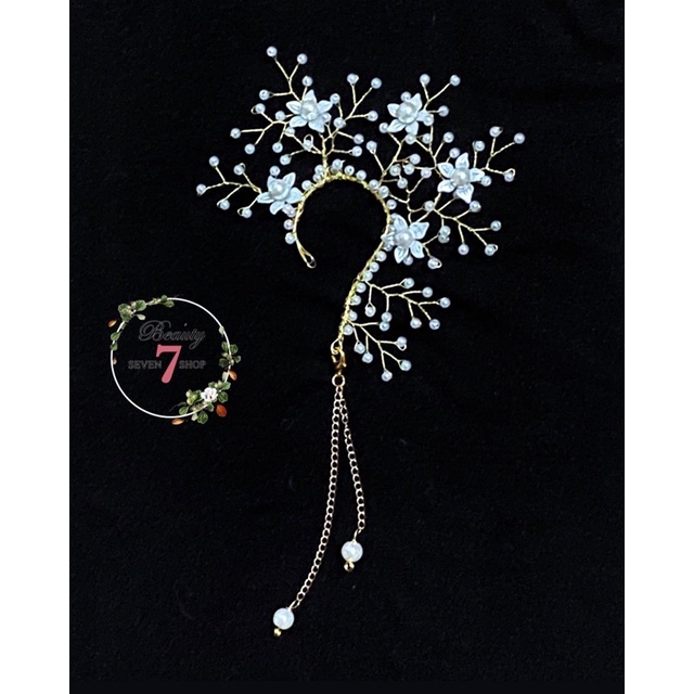 Earcuff Pesta Jasmine/ Anting2 Pesta/ Asesoris Rambut/Hiasan Sanggul/ Headpiece