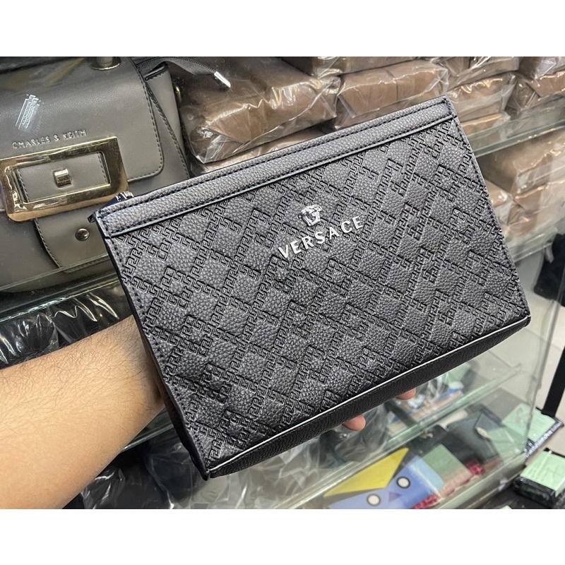 Clutch Tangan Kulit Versace Tas Model Handbag Pria / wanita import premium