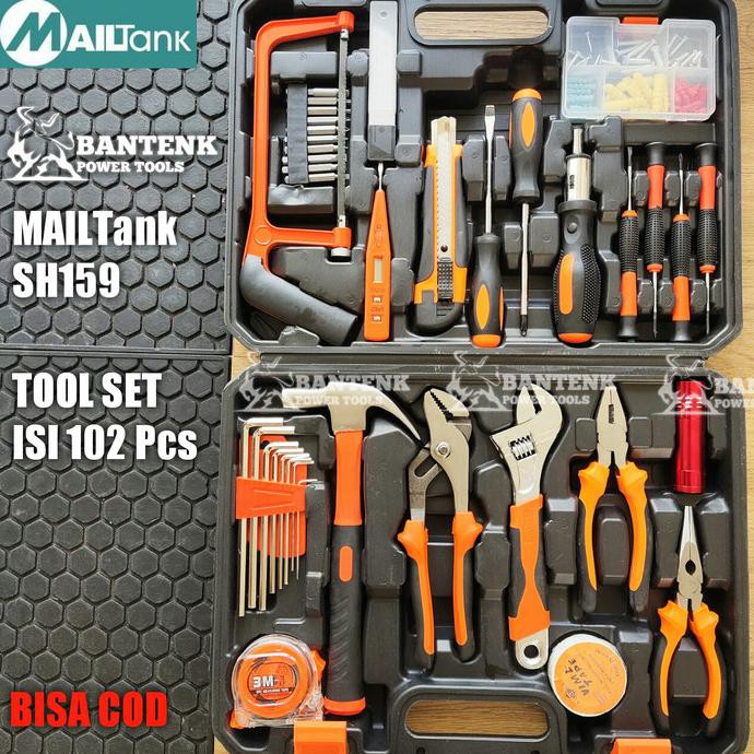 TOOL BOX SET 102PCS MAILTANK SH159. TOOL SET BOX LENGKAP. OBENG SET