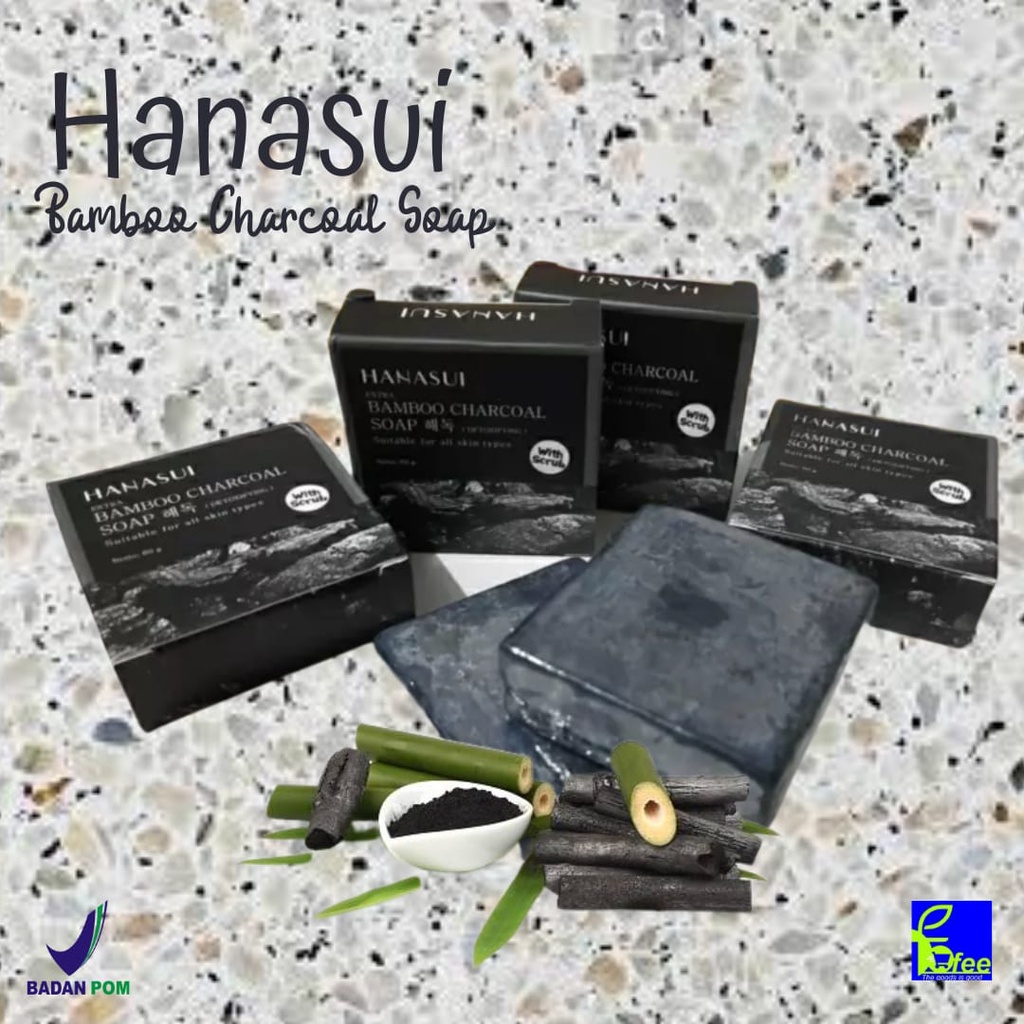 [FREE JILBAB] - HANASUI Bamboo Charcoal / Sabun Arang BPOM Kode HBC0