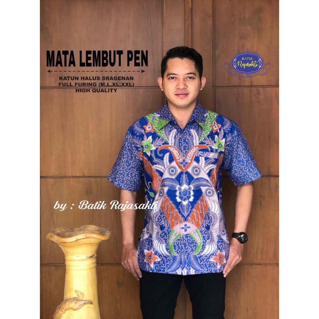 MATA LEMBUT KEMEJA BATIK SOLO PRIA LENGAN PENDEK LAPIS FURING ATASAN BATIK PREMIUM MODERN KATUN HALUS  BAHUWIRYA  BANAMITRA BANAMITRA PUTIH BANGSAWAN BAYU PUTRA BERLIAN BIRU BHARATAYUDA BIMASENA BIRENDRA BIRU INDAH BRAHMAKERTA BRAHMAKERTA MERAH BUDIDRAWA