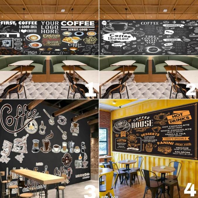 WALLPAPER 3D WALLPAPER CUSTOM DINDING COFFEE SHOP HOUSE Terbaru