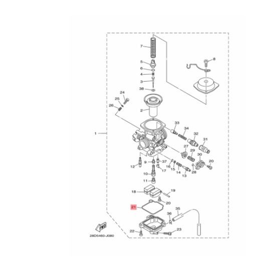 gasket float chamber karet oring tengah karburator mio lama sporty smile soul fino karbu original ygp 5TL-E4984-00