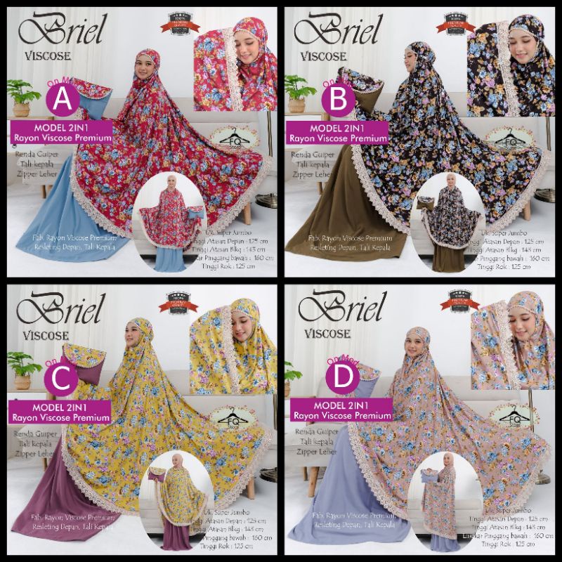 BRIEL VISCOSE MUKENA DEWASA BAHAN RAYON VISCOSE