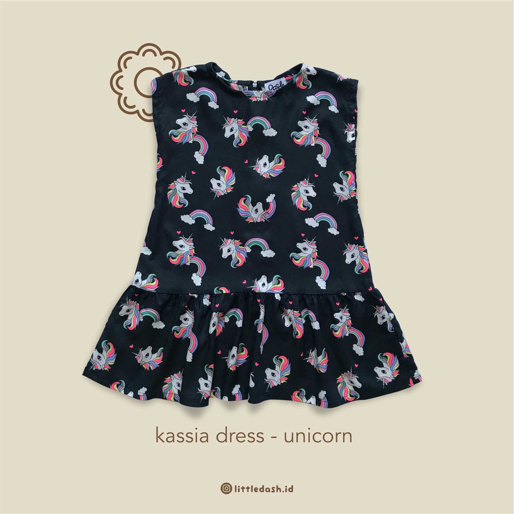 DRESS ANAK / DASTER ANAK / BAJU ANAK / DRESS UNICORN / Kassia Dress - Unicorn