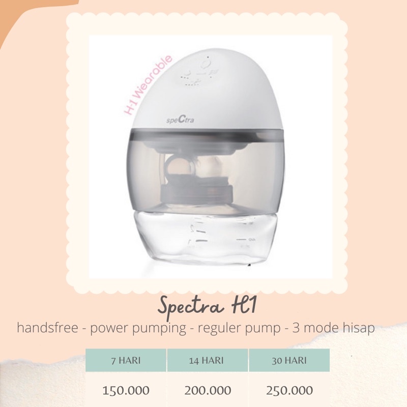 Sewa Pompa ASI Spectra H1 Handsfree (kirim dari bandung)