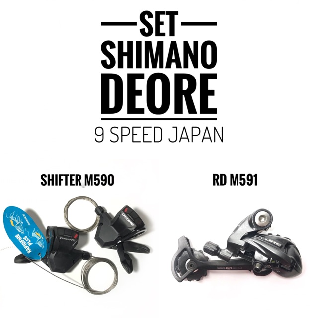 Set Shimano Deore 9 Speed Japan - Shifter M590 dan RD M591