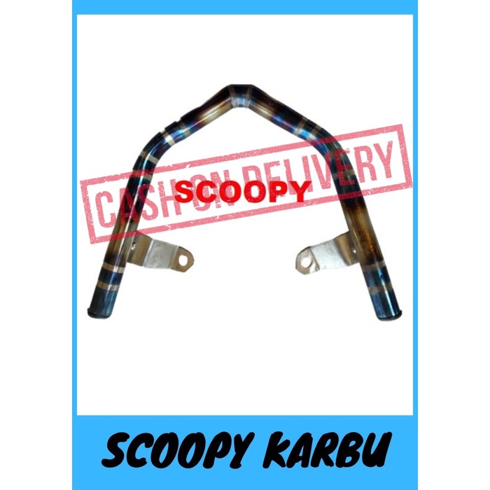 COD Behel Belakang Motor Scoopy Two Tone Bahan Full Stainless - Blue