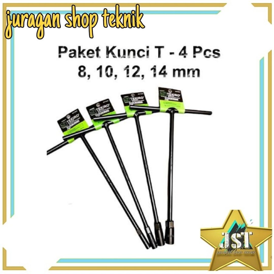 PAKET KUNCI T TEKIRO SOK T TEKIRO 8 , 10 , 12 , 14 4pcs