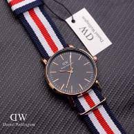 Jam Tangan Pria/Wanita Unisex DW WD Daniel Wellington Kanvas Blaster Plat Hitam Super