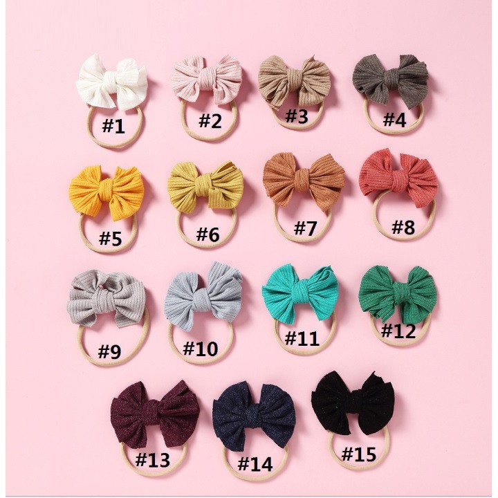 Mimicat - Bandana nilon bayi / bando anak tali nylon USA premium motif pita kain