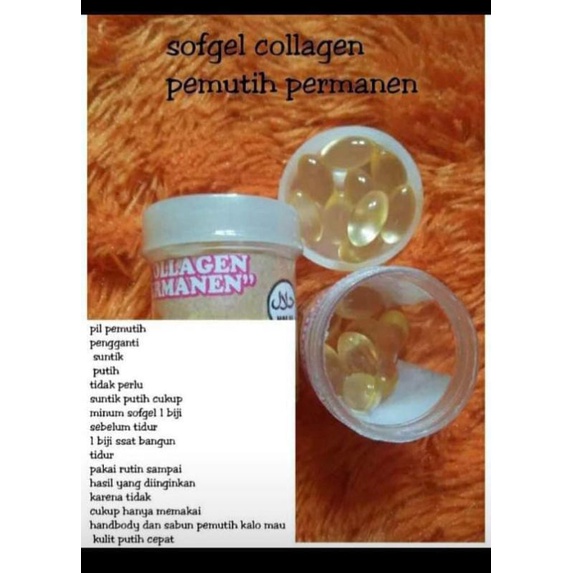 

sofgel colagen pemutih wajah dan badan