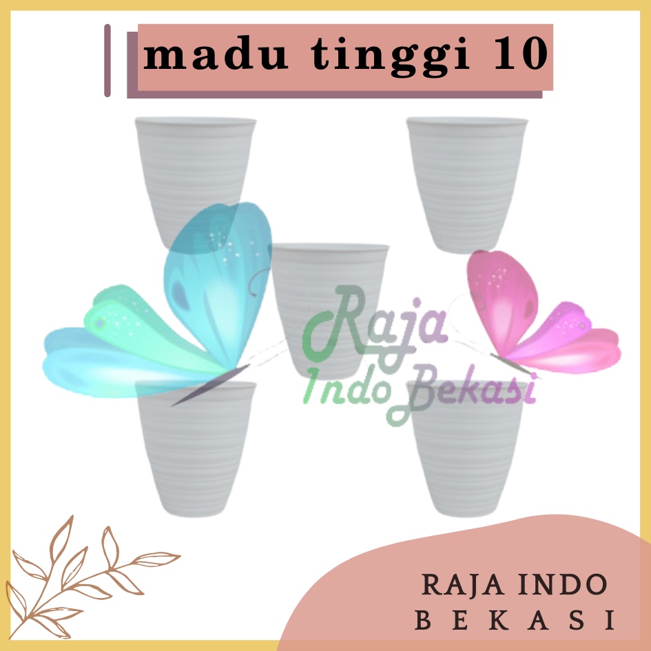 Pot Pirus Madu 10 Cm Putih Motif Pot Tawon Putih Guci Bukan Tawon - Pot Bunga Aglonema Lidah Mertua