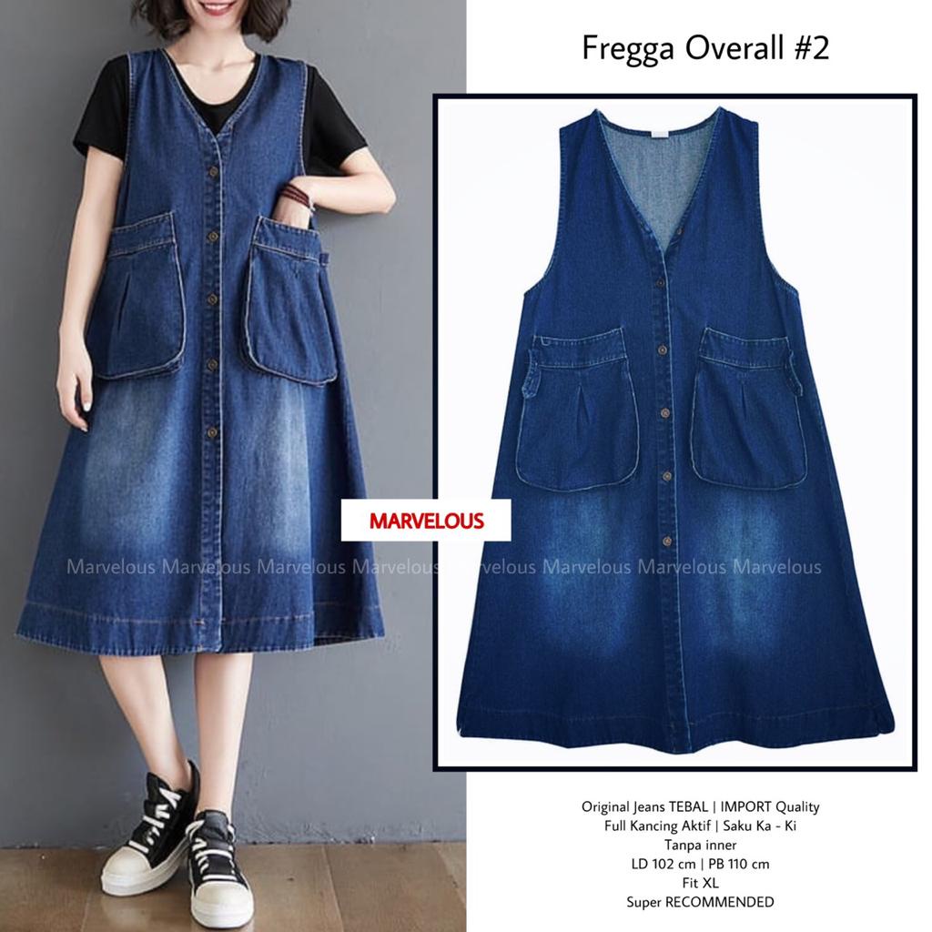 overall jeans wanita terbaru model korean style operol jeans fregga