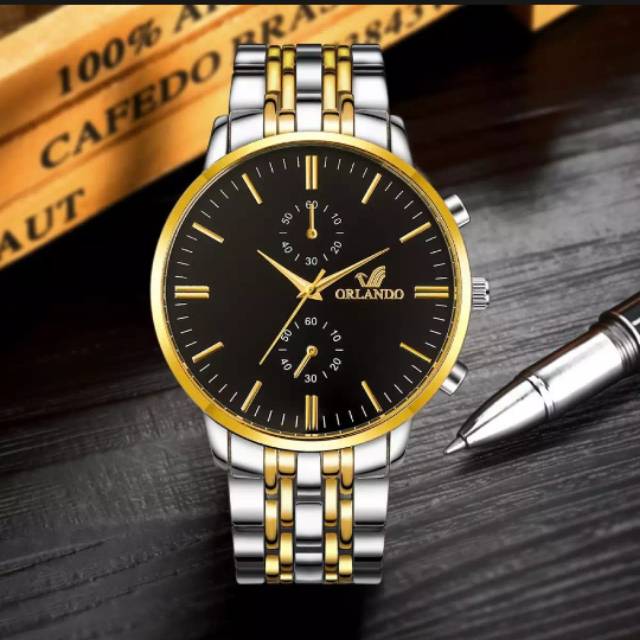 Jam tangan pria - jam tangan Orlando - jam tangan stainless steel men women