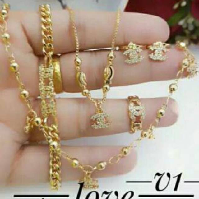 Xuping set perhiasan anak lapis emas 24k 0903g