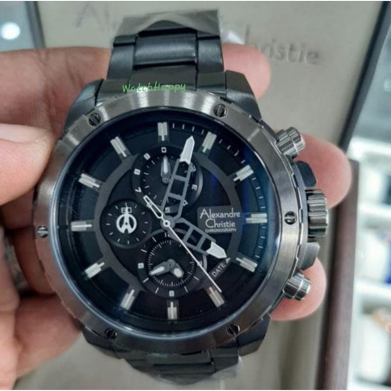 Alexandre Christie AC 6530 MC AC6530 MC 6530MC 6530 MC Mens Crono Black Dial 100%Original Bergaransi
