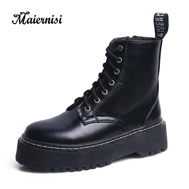 black womens boots lace up